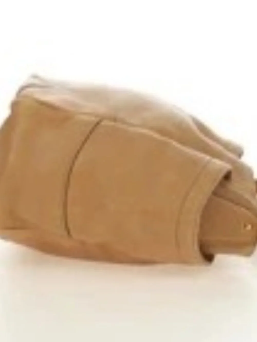 PRADA Shoulder Bag Leather Beige Gold Auth